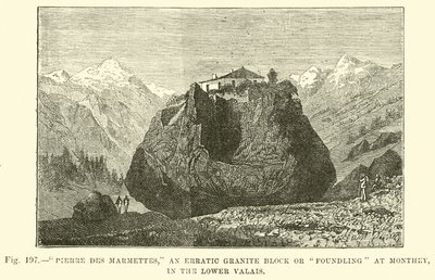 Pierre des Marmettes, an erratic granite block or foundling at Monthey, in the Lower Valais  af English School