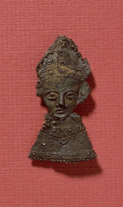 Pilgrimsmærke af Thomas a Becket (1112-70) (tin-bly legering) af English School