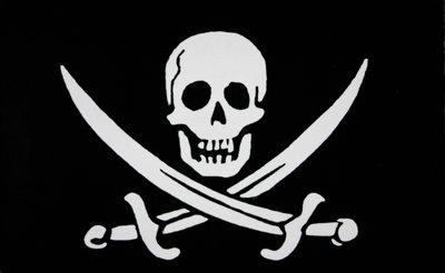 Piratflag af "Calico Jack" Rackham (litografi) af English School