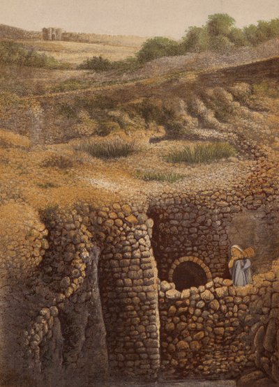 Steder nævnt i Bibelen: Siloadammen (chromolitho) af English School