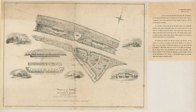 Plan for Zoological Gardens, Regents Park, 1827 af English School