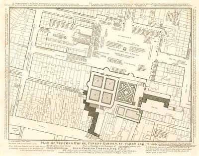 Plan over Bedford House, Covent Garden, London, taget omkring 1690 af English School