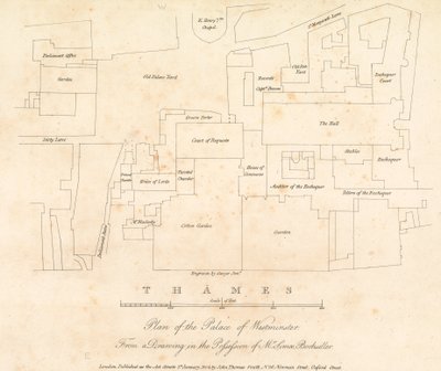 Plan over Palace of Westminster, London af English School
