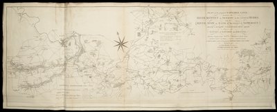 Plan for den foreslåede sejlbare kanal mellem floden Kennet ved Newbury i Berks og floden Avon i Somerset: hvorved en sejlbar kommunikation vil blive åbnet mellem..London og Bristol [også] Wilts & Berks & Somerset Coal Canals / Undersøgt... af John Rennie af English School