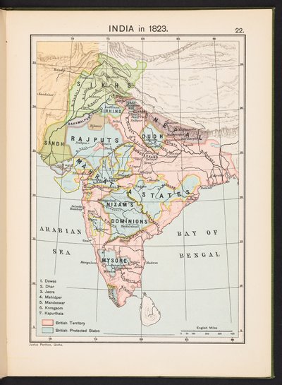 Tallerken fra Historical Atlas of India af Charles Joppen af English School