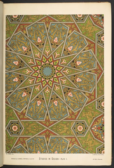 Plade i  , fra Studier i Design. [60 farvede plader.] af English School