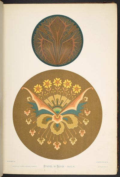 Plade iv  , fra Studier i Design. [60 farvede plader.] af English School