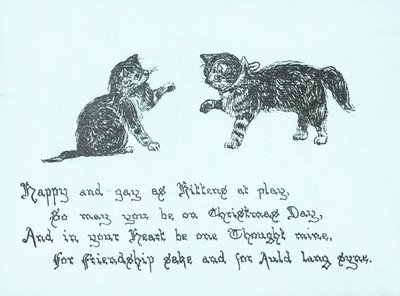 Verspielte Kätzchen, Weihnachtskarte von English School