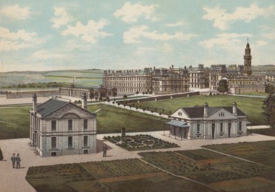 Plymouth: Royal Naval Barracks (farve litho) af English School