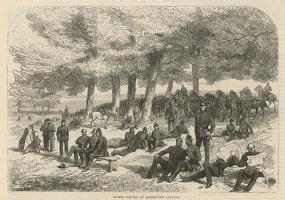 Politi venter i Kensington Gardens af English School