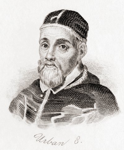 Pave Urban VIII, ca. 1568 -1644, født Maffeo Barberini (stik) af English School