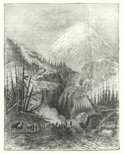 Popocatepetl, det rygende bjerg (gravering) af English School