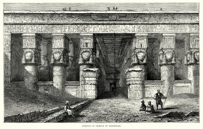 Portikus af templet i Denderah (gravering) af English School