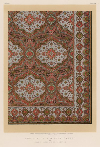 Portion of a Wilton Carpet af Mrs Lapworth Bros, London af English School
