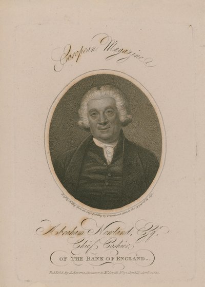 Portræt af Abraham Newland af English School