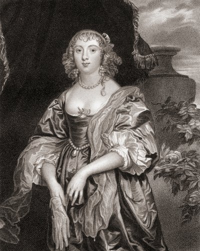 Portræt af Anne Carre, grevinde af Bedford (1620-84), fra Lodges British Portraits, 1823 af English School