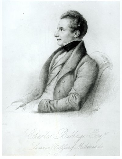 Portræt af Charles Babbage (1792-1871) 1832 af English School