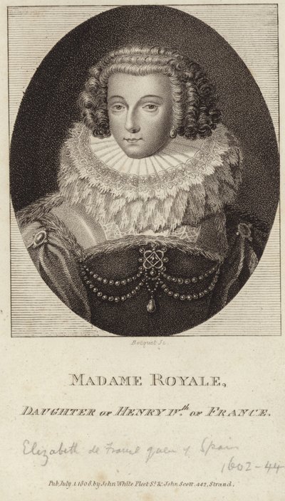 Portræt af Elisabeth af Frankrig af English School