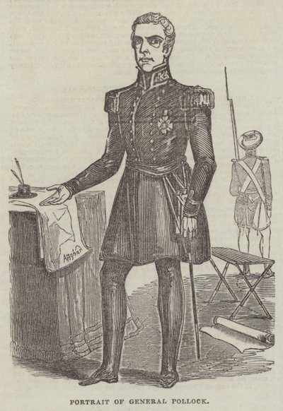 Portræt af General Pollock (gravering) af English School