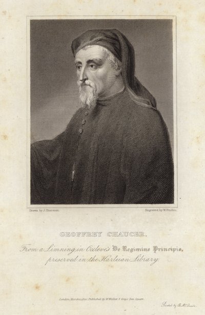 Portræt af Geoffrey Chaucer af English School