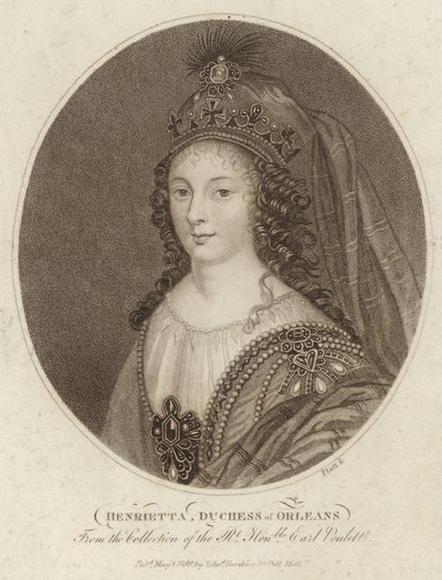 Portræt af Henrietta, hertuginde af Orleans af English School