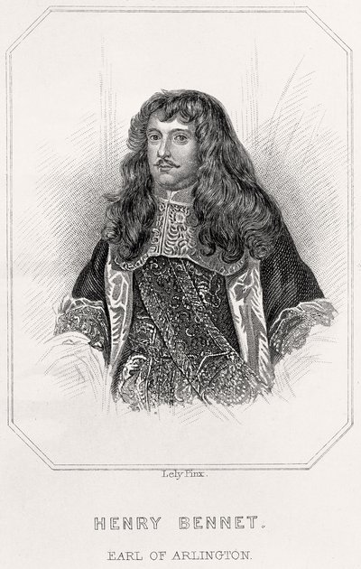 Portrait of Henry Bennet, Earl of Arlington, 1835dani af English School