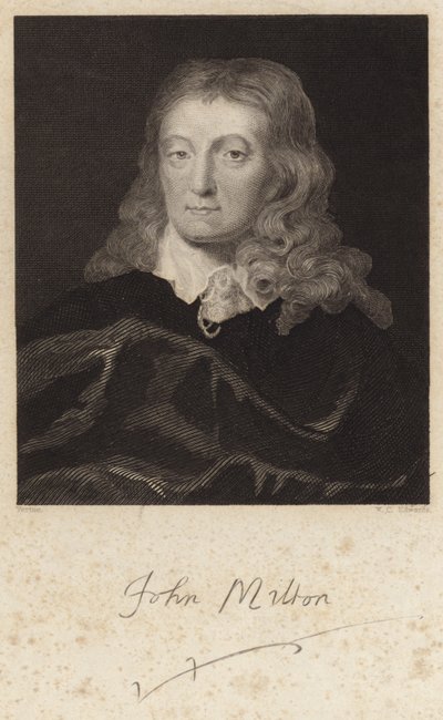 Portræt af John Milton af English School
