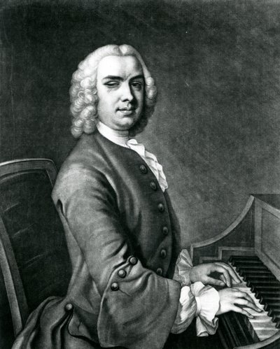 Portræt af John Stanley (1712-86) (gravering) af English School