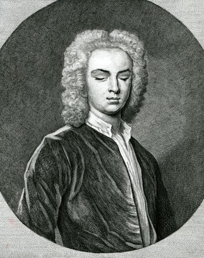 Portræt af John Stanley (1712-86) (gravering) af English School