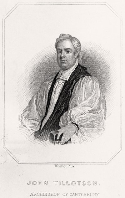 Portrait of John Tillotson, Archbishop of Canterbury, 1835dani af English School