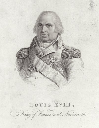 Portræt af kong Ludvig XVIII af English School