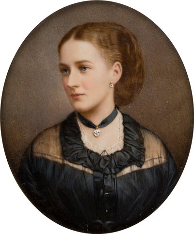Portræt af Lady Ida Lumley, Viscountesse Newport 1870 derefter grevinde af Bradford (1848-1936), ca. 1868-1936 (håndfarvet fotografi) af English School