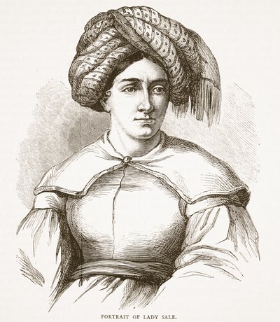 Portræt af Lady Sale, illustration fra Cassells Illustrated History of England af English School