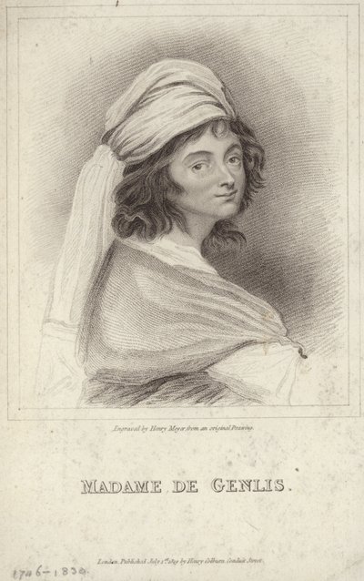 Portræt af Madame de Genlis af English School