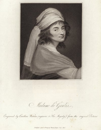 Portræt af Madame de Genlis af English School