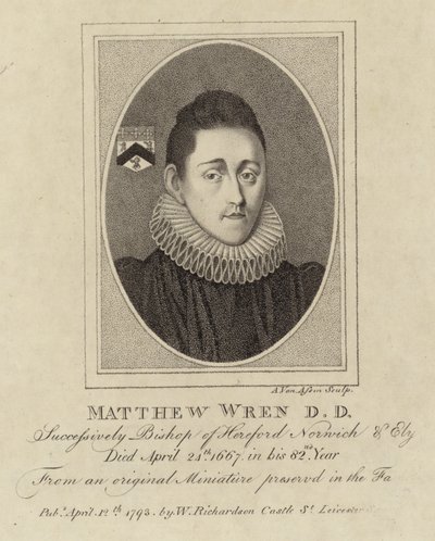 Portræt af Matthew Wren af English School