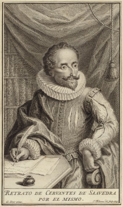 Portræt af Miguel de Cervantes af English School