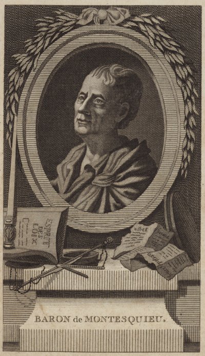 Portræt af Montesquieu af English School
