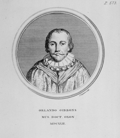 Portræt af Orlando Gibbons (1583-1625) britisk komponist af English School
