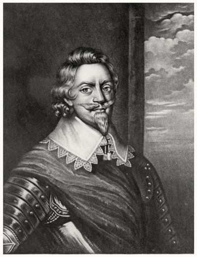 Portræt af Patrick Ruthven, jarl af Brentford (ca. 1573-1651) graveret af Richard Earlom (1743-1822) og Charles Turner (ca. 1773-1857) fra Illustrious Characters in British History (mezzotint) (bw phot) af English School