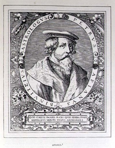 Portræt af Petrus Apianus (1501-52) fra The Narrative and Critical History of America, redigeret af Justin Winsor, London, 1886 af English School