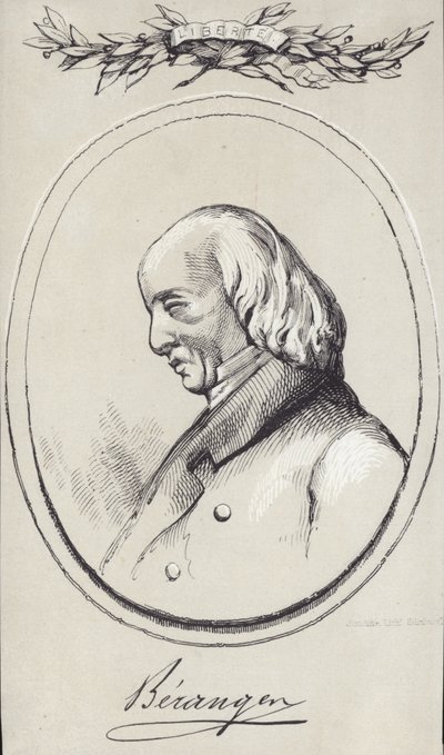 Portræt af Pierre-Jean de Beranger af English School