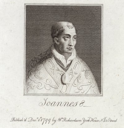 Portræt af pave Johannes VIII af English School