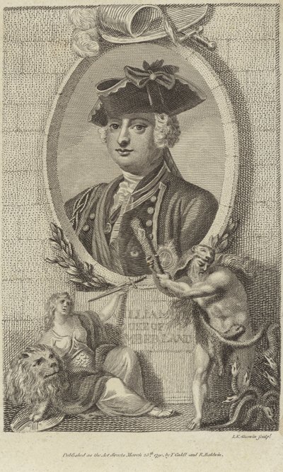 Portræt af prins William, hertug af Cumberland af English School