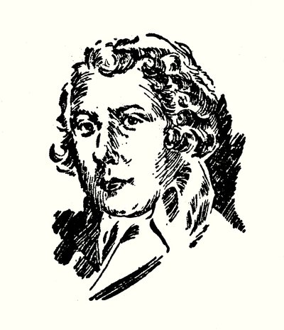 Portræt af Richard Brinsley Sheridan (litografi) af English School