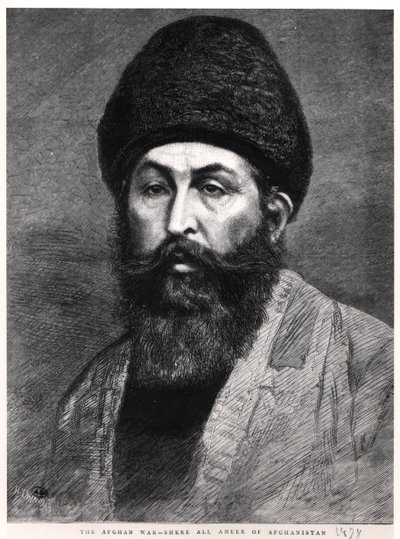 Portræt af Shir Ali Khan (1825-79) Emir af Afghanistan, 1878 af English School