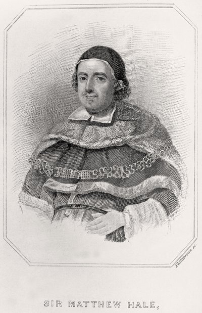 Portræt af Sir Mathew Hale, 1835 af English School