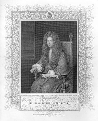 Portræt af den ærede Robert Boyle af English School