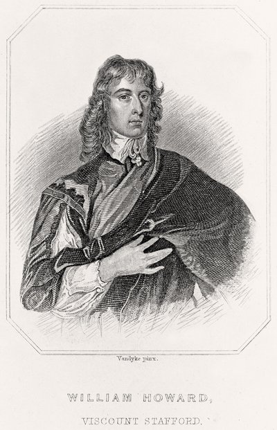 Portrait of William Howard, Viscount Stafford, 1835dani af English School