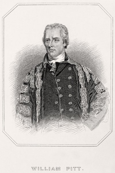 Portræt af William Pitt, 1835 af English School
